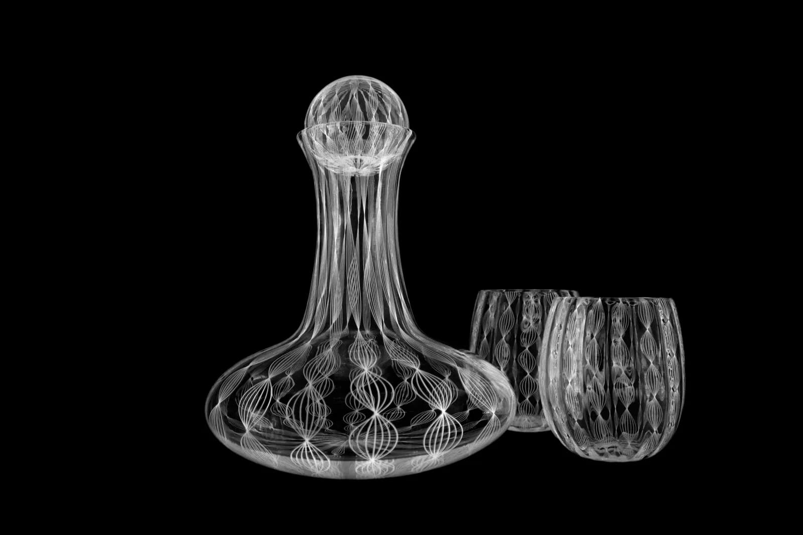 Close-up of colourful hand-blown glass rondels