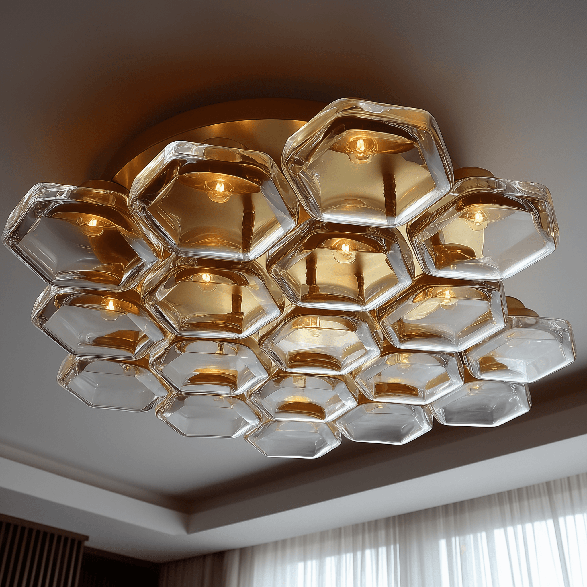 Chandelier resembling a beehive