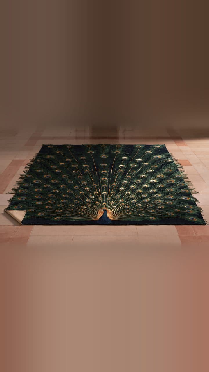 The Peacock Rug, tall view