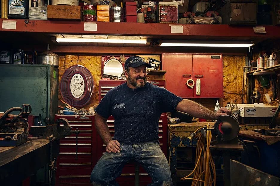 David Stine in his workshop